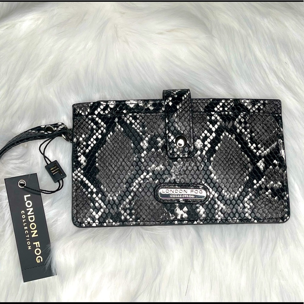 London Fog Sophie Python Wristlet wallet